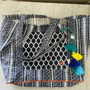 Indigo Mehndi Market Tote by Chattra